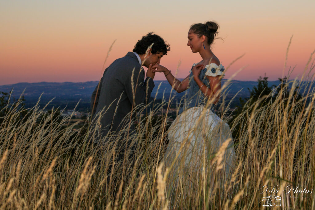 Photographe Montbrison Adri Photos mariage champ de blé avec couché de soleil